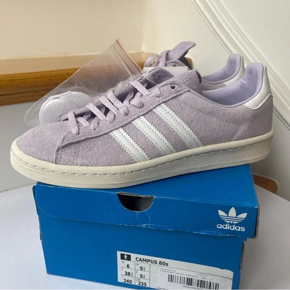 NWT Adidas Campus 80s Light Purple Sneakers leather , lavender - Picture 6 of 16
